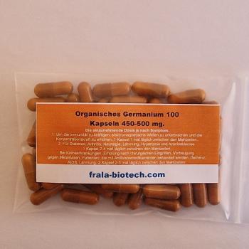 Organisches Germanium 100:  Kapseln 450-500 mg.