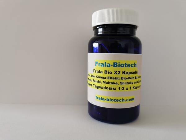 Frala Bio X2 Kapseln mit dem Chaga-Effekt: Bio-Rein-Extrakte aus Chaga, Reishi, Maitake, Shiitake und Sonnenpilz