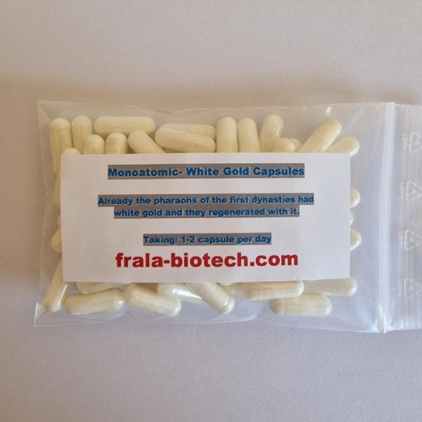 Monoatomic white gold capsules 450-470 mg. per capsule